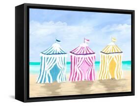 Beach Cabanas-Julie DeRice-Framed Stretched Canvas