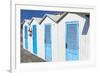 Beach Cabins, Positano, Italy-George Oze-Framed Photographic Print