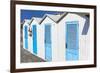 Beach Cabins, Positano, Italy-George Oze-Framed Photographic Print