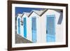 Beach Cabins, Positano, Italy-George Oze-Framed Photographic Print