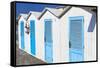 Beach Cabins, Positano, Italy-George Oze-Framed Stretched Canvas