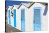 Beach Cabins, Positano, Italy-George Oze-Stretched Canvas