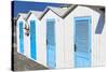 Beach Cabins, Positano, Italy-George Oze-Stretched Canvas