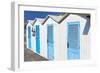 Beach Cabins, Positano, Italy-George Oze-Framed Photographic Print