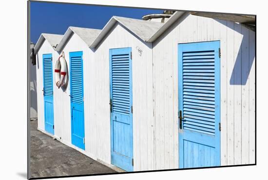 Beach Cabins, Positano, Italy-George Oze-Mounted Photographic Print