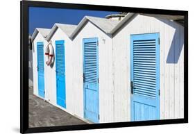 Beach Cabins, Positano, Italy-George Oze-Framed Photographic Print