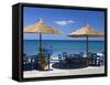 Beach Cafe, Kato Zakros, Lasithi Region, Crete, Greek Islands, Greece, Europe-Stuart Black-Framed Stretched Canvas