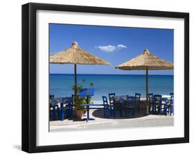 Beach Cafe, Kato Zakros, Lasithi Region, Crete, Greek Islands, Greece, Europe-Stuart Black-Framed Photographic Print