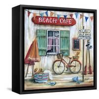 Beach Cafe-Marilyn Dunlap-Framed Stretched Canvas