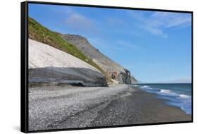 Beach, Cape Dezhnev, most eastern corner of Eurasia, Russian Far East-Keren Su-Framed Stretched Canvas