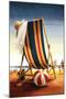 Beach Chair and Ball-Lantern Press-Mounted Art Print