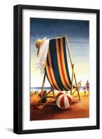 Beach Chair and Ball-Lantern Press-Framed Art Print