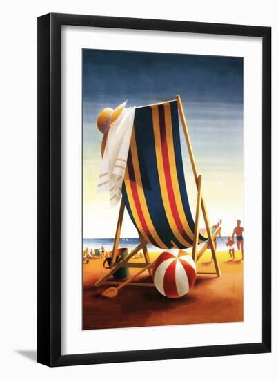 Beach Chair and Ball-Lantern Press-Framed Art Print