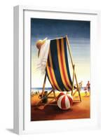 Beach Chair and Ball-Lantern Press-Framed Art Print