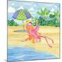 Beach Chair Flamingo-Paul Brent-Mounted Art Print