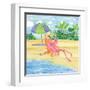 Beach Chair Flamingo-Paul Brent-Framed Art Print