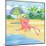 Beach Chair Flamingo-Paul Brent-Mounted Art Print