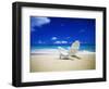 Beach Chair on Empty Beach-Randy Faris-Framed Premium Photographic Print