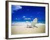 Beach Chair on Empty Beach-Randy Faris-Framed Photographic Print