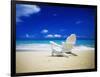 Beach Chair on Empty Beach-Randy Faris-Framed Photographic Print