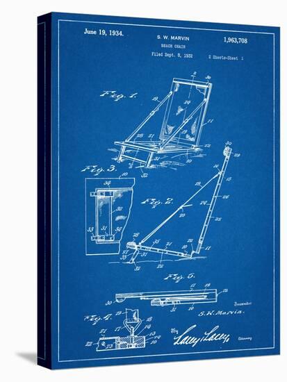 Beach Chair Patent-null-Stretched Canvas