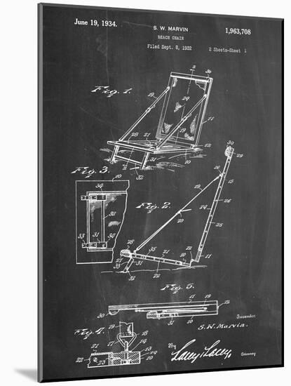 Beach Chair Patent-null-Mounted Art Print