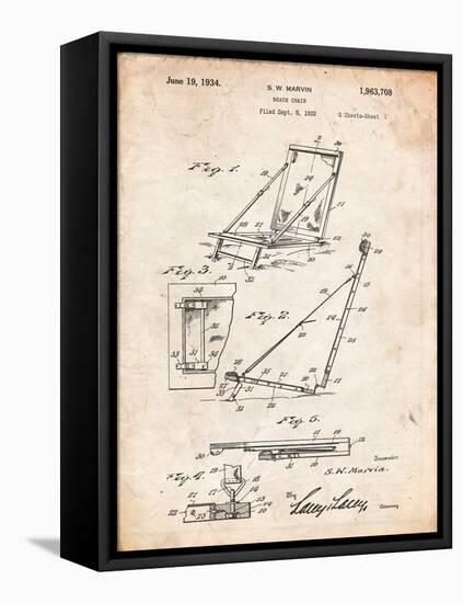 Beach Chair Patent-Cole Borders-Framed Stretched Canvas