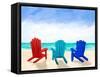 Beach Chair Trio-Julie DeRice-Framed Stretched Canvas