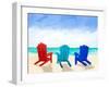 Beach Chair Trio-Julie DeRice-Framed Art Print