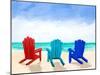 Beach Chair Trio-Julie DeRice-Mounted Art Print