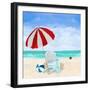 Beach Chair with Umbrella-Julie DeRice-Framed Premium Giclee Print