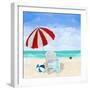 Beach Chair with Umbrella-Julie DeRice-Framed Premium Giclee Print