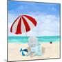 Beach Chair with Umbrella-Julie DeRice-Mounted Premium Giclee Print