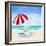 Beach Chair with Umbrella-Julie DeRice-Framed Art Print