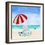 Beach Chair with Umbrella-Julie DeRice-Framed Art Print