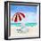 Beach Chair with Umbrella-Julie DeRice-Framed Art Print