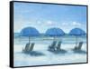 Beach Chairs 3-Jill Schultz McGannon-Framed Stretched Canvas