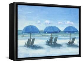 Beach Chairs 3-Jill Schultz McGannon-Framed Stretched Canvas