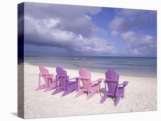 Beach Chairs and Ocean, U.S. Virgin Islands-Bill Bachmann-Stretched Canvas