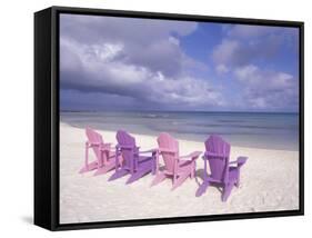 Beach Chairs and Ocean, U.S. Virgin Islands-Bill Bachmann-Framed Stretched Canvas
