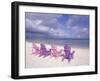 Beach Chairs and Ocean, U.S. Virgin Islands-Bill Bachmann-Framed Premium Photographic Print