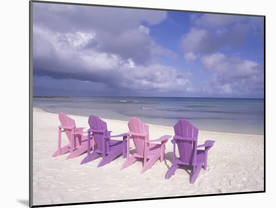 Beach Chairs and Ocean, U.S. Virgin Islands-Bill Bachmann-Mounted Premium Photographic Print