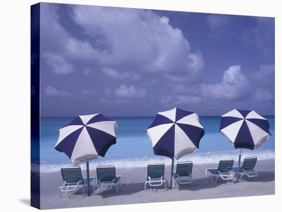 Beach Chairs and Ocean, U.S. Virgin Islands-Bill Bachmann-Stretched Canvas