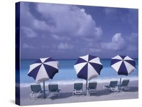 Beach Chairs and Ocean, U.S. Virgin Islands-Bill Bachmann-Stretched Canvas