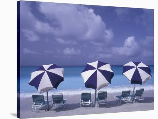 Beach Chairs and Ocean, U.S. Virgin Islands-Bill Bachmann-Stretched Canvas