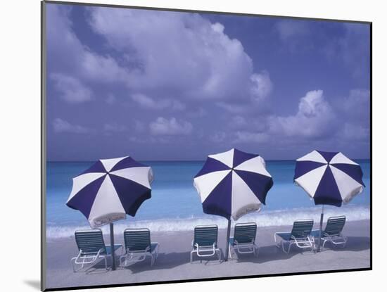 Beach Chairs and Ocean, U.S. Virgin Islands-Bill Bachmann-Mounted Premium Photographic Print