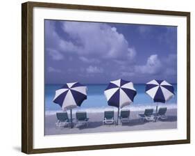 Beach Chairs and Ocean, U.S. Virgin Islands-Bill Bachmann-Framed Photographic Print