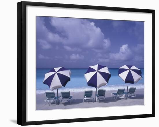 Beach Chairs and Ocean, U.S. Virgin Islands-Bill Bachmann-Framed Photographic Print