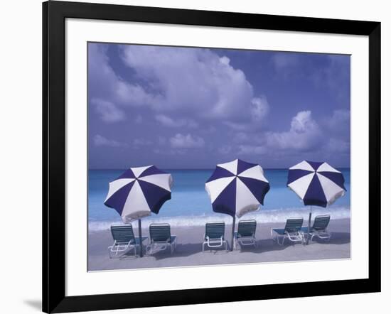 Beach Chairs and Ocean, U.S. Virgin Islands-Bill Bachmann-Framed Photographic Print