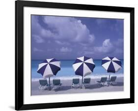 Beach Chairs and Ocean, U.S. Virgin Islands-Bill Bachmann-Framed Photographic Print